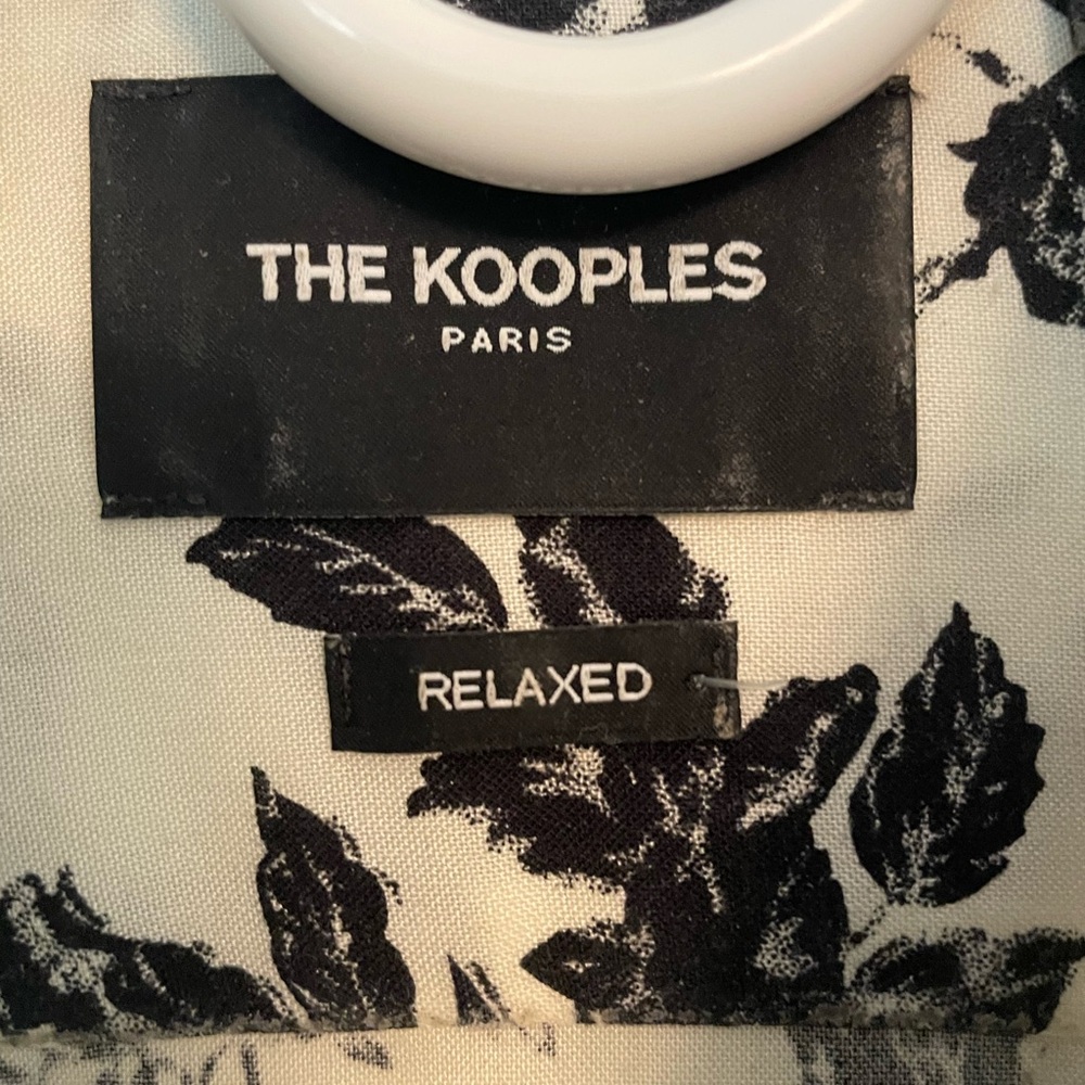 The Kooples Long Sleeve Black and White Floral Print Shirt - Picture 9 of 10